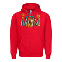 Red show mom with horse mothers day Zipper Hoodie - texasbilliewilder