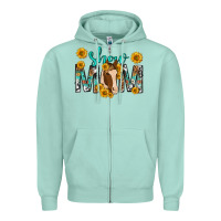 Seafoam show mom with horse mothers day Zipper Hoodie - texasbilliewilder