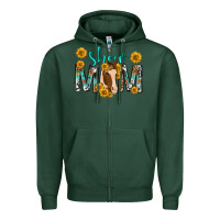 Sports Green show mom with horse mothers day Zipper Hoodie - texasbilliewilder