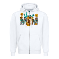 White show mom with horse mothers day Zipper Hoodie - texasbilliewilder