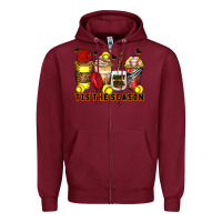 Burgundy tis' the season softball coffee cups Zipper Hoodie - Zillion Design Studio