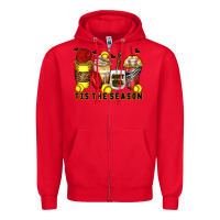 Red tis' the season softball coffee cups Zipper Hoodie - Zillion Design Studio