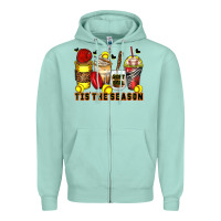 Seafoam tis' the season softball coffee cups Zipper Hoodie - Zillion Design Studio
