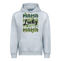 Heather Grey lucky mama Urban Hoodie - MaliasSmallBusiness