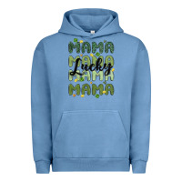 Pigment Pebble Blue lucky mama Urban Hoodie - MaliasSmallBusiness