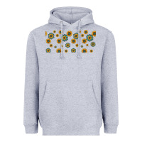 Heather Grey sunflowers and turquoise 16oz libbey glass Heavyweight Hoodie - HRA Design Shop