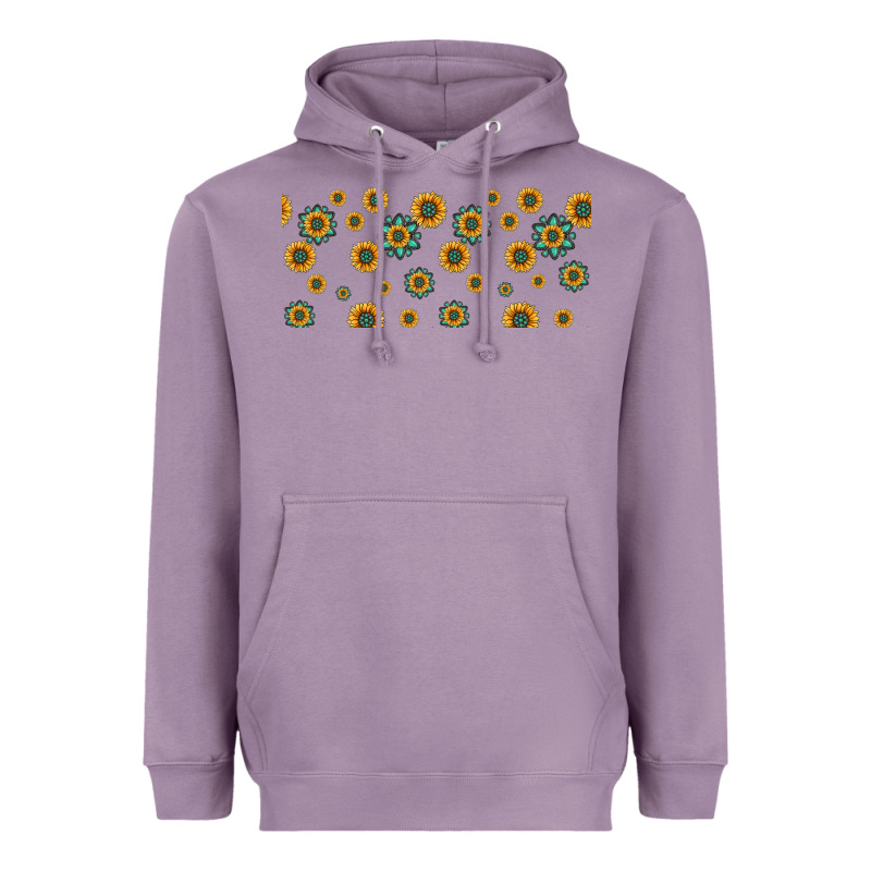 Sunflowers And Turquoise 16oz Libbey Glass Heavyweight Hoodie by HRA Design Shop | Teevron