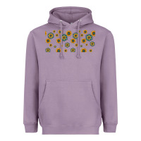 Lavender sunflowers and turquoise 16oz libbey glass Heavyweight Hoodie - HRA Design Shop