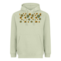 Matcha sunflowers and turquoise 16oz libbey glass Heavyweight Hoodie - HRA Design Shop