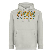 Moon Dust sunflowers and turquoise 16oz libbey glass Heavyweight Hoodie - HRA Design Shop