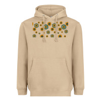 Mushroom sunflowers and turquoise 16oz libbey glass Heavyweight Hoodie - HRA Design Shop