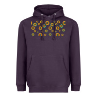 Plum sunflowers and turquoise 16oz libbey glass Heavyweight Hoodie - HRA Design Shop