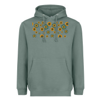 Sage sunflowers and turquoise 16oz libbey glass Heavyweight Hoodie - HRA Design Shop