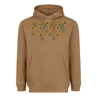 Toasted Coconut sunflowers and turquoise 16oz libbey glass Heavyweight Hoodie - HRA Design Shop
