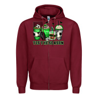 Burgundy tis' the season soccer coffee cups Zipper Hoodie - Zillion Design Studio