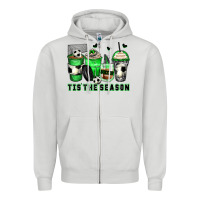 Dove Grey tis' the season soccer coffee cups Zipper Hoodie - Zillion Design Studio