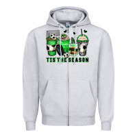 Heather Grey tis' the season soccer coffee cups Zipper Hoodie - Zillion Design Studio