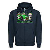 Navy tis' the season soccer coffee cups Zipper Hoodie - Zillion Design Studio