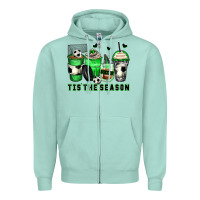 Seafoam tis' the season soccer coffee cups Zipper Hoodie - Zillion Design Studio