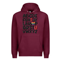 Burgundy pride alphabet Premium Hoodie - MaliasSmallBusiness