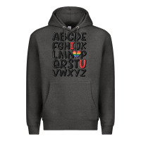 Charcoal Heather pride alphabet Premium Hoodie - MaliasSmallBusiness