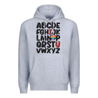Heather Grey pride alphabet Premium Hoodie - MaliasSmallBusiness