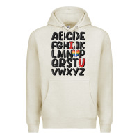 Oatmeal Heather pride alphabet Premium Hoodie - MaliasSmallBusiness