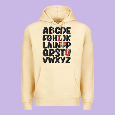 Pride Alphabet Premium Hoodie Designed By Maliassmallbusiness