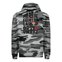 Slate Camo pride alphabet Premium Hoodie - MaliasSmallBusiness