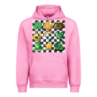 Fuchsia Pink checker board lucky charms Urban Hoodie - MaliasSmallBusiness
