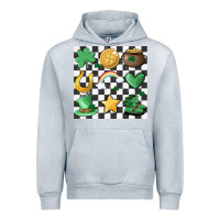 Heather Grey checker board lucky charms Urban Hoodie - MaliasSmallBusiness