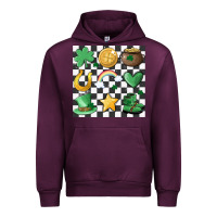 Mauve Wine checker board lucky charms Urban Hoodie - MaliasSmallBusiness