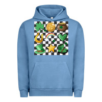 Pigment Pebble Blue checker board lucky charms Urban Hoodie - MaliasSmallBusiness