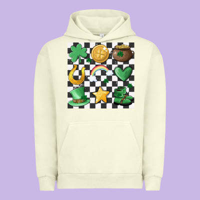 Checker Board Lucky Charms Urban Hoodie Designed By Maliassmallbusiness