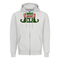 Dove Grey santa's cutest elf christmas Zipper Hoodie - RanaPortraitStore