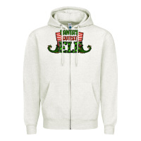 Oatmeal Heather santa's cutest elf christmas Zipper Hoodie - RanaPortraitStore