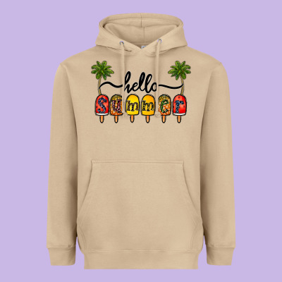1hello Summer Heavyweight Hoodie Designed By Cowhidedigitalart
