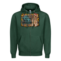 Sports Green life is better with a cockapoo Zipper Hoodie - RanaPortraitStore
