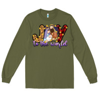 Army Green joy to the world Long Sleeve Tee - Zillion Design Studio