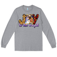Heather Grey joy to the world Long Sleeve Tee - Zillion Design Studio