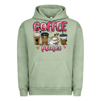 Pigment Oil Green coffee please Urban Hoodie - MaliasSmallBusiness