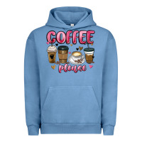 Pigment Pebble Blue coffee please Urban Hoodie - MaliasSmallBusiness