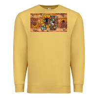 Antique Gold leopard cross butterfly sunflower Premium Sweatshirt - JahusDesignShop
