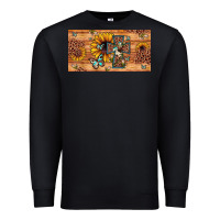 Black leopard cross butterfly sunflower Premium Sweatshirt - JahusDesignShop