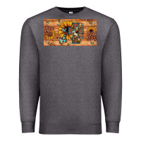 Charcoal Heather leopard cross butterfly sunflower Premium Sweatshirt - JahusDesignShop