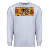 Heather Grey leopard cross butterfly sunflower Premium Sweatshirt - JahusDesignShop