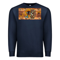 Navy leopard cross butterfly sunflower Premium Sweatshirt - JahusDesignShop