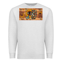 Oatmeal Heather leopard cross butterfly sunflower Premium Sweatshirt - JahusDesignShop