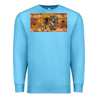 Ocean Blue leopard cross butterfly sunflower Premium Sweatshirt - JahusDesignShop