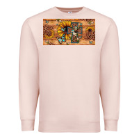 Pale Pink leopard cross butterfly sunflower Premium Sweatshirt - JahusDesignShop